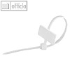 Kabelbinder mit Beschriftungsfeld, 100 x 2.5 mm, 8kg, Nylon, wei?, 100 St?ck