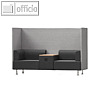 rocada Be Soft Doppelsitz + Tisch, 200 x 137 x 68 cm, schwarz / grau, 1805-4-1