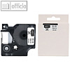 Schriftbandkassette f?r Dymo-Ger?te, 12 mm x 7 m, wei? auf schwarz, 85586