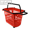 Meto Einkaufskorb mit Tragegriffen, eingebaute Rollen, 28 Liter, rot, 9207267