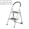 Stahl-Klappleiter, 2 Stufen, Plattformh?he: 470 mm, 150 kg Tragkraft, wei?/grau