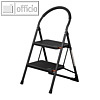 Stahl-Klappleiter, 2 Stufen, Plattformh?he: 490 mm, 150 kg Tragkraft, schwarz