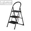 Stahl-Klappleiter, 3 Stufen, Plattformh?he: 730 mm, 150 kg Tragkraft, schwarz