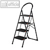Stahl-Klappleiter, 4 Stufen, Plattformh?he: 980 mm, 150 kg Tragkraft, schwarz