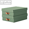 Aufbewahrungsbox-Set Puro, Karton, 270 x 370 x 100 mm, salbeigr?n, 2 St?ck