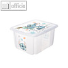 Aufbewahrungsbox "karolina", 15 Liter, 380 x 295 x 205 mm, Deckel, transparent