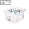 Aufbewahrungsbox "karolina", 24 Liter, 425 x 355 x 225 mm, Deckel, transparent