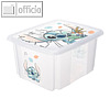 Aufbewahrungsbox "karolina", 45 Liter, 555 x 400 x 300 mm, Deckel, transparent