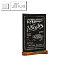 Kreidetafel Tischaufsteller, A6 hoch, 158 x 105 x 25 mm, Sockel natur, 356274