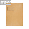Faltentasche C4, Klotzboden 20mm Falte, mit Fenster, haftkl., braun, 100 St.