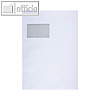 Faltentasche C4, Klotzboden 20 mm Falte, mit Fenster, haftkleb., weiß, 100er