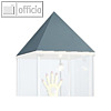 Pyramidenhaube f?r Glasvitrinen FORUM, 430 x 300 x 430 mm, Metall, silber, FM-PP