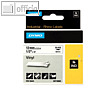 Dymo Rhino Etikettenband, 12 mm x 5.5 m, Vinyl, schwarz/wei?, 18444