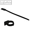 Dataflex Kabel-Klettverschluss, zum Anschrauben, schwarz, 10 Stück, 33.003