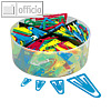 B?roklammern Kunststoffklips, Set mit 4 Gr??en, farbig sortiert, 650 St?ck