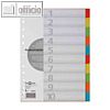 Register DIN A4, 225 x 300 cm, 225 g/qm, Deckblatt, Karton farbig, 10-teilig