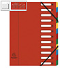 Exacompta Ordnungsmappe DIN A4, 12 F?cher, Karton 425 g/qm, rot, 55125E
