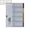 Register DIN A4, 225 x 300 cm, 225 g/qm, Deckblatt, Karton farbig, 5-teilig