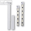 Wandleiste f?r Magnete, 100 x 5 cm, Metall, selbstklebend, weiss, inkl. 4 Magnet