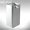 officio Papierkorb aus eloxiertem Aluminium, 22,5 x 22 x 45 cm, 20 Liter