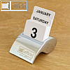 officio Tisch-Dauerkalender mit Einlegekarten, 40 x 50 mm, glanzverchromt