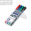 Lumocolor Permanent-Marker duo - Rundspitze, Strichst?rke M & F, 4er-Set